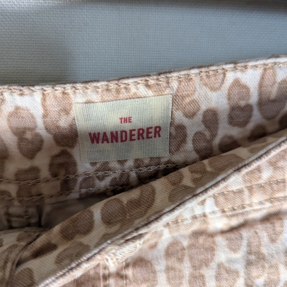 Anthropologie Wanderer Utility Pants Brown Tan Motif Print Size 25 - Picture 5 of 10